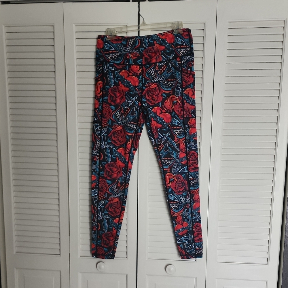 Constantly Varied Gear Red and Blue Patterned Leggings